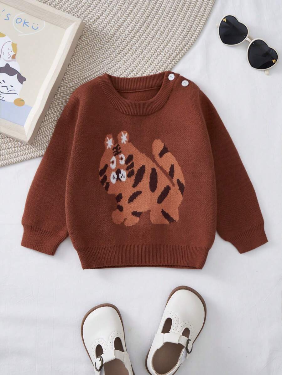 Baby Boy Cartoon Pattern Sweater - Multicolor - View 1