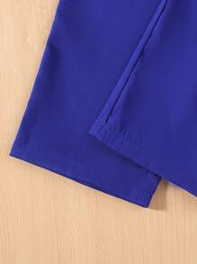 SHEIN Young Girl Floral Print Ruffle Trim Top & Paperbag Waist Belted Pants - Multicolor - View 7