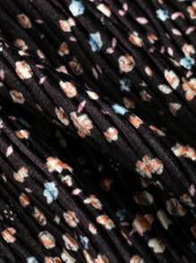 DAZY Ditsy Floral Print Cami Dress - Black - View 5