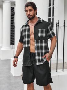 Manfinity Homme Men Plus Plaid Print Shirt - Black - View 7