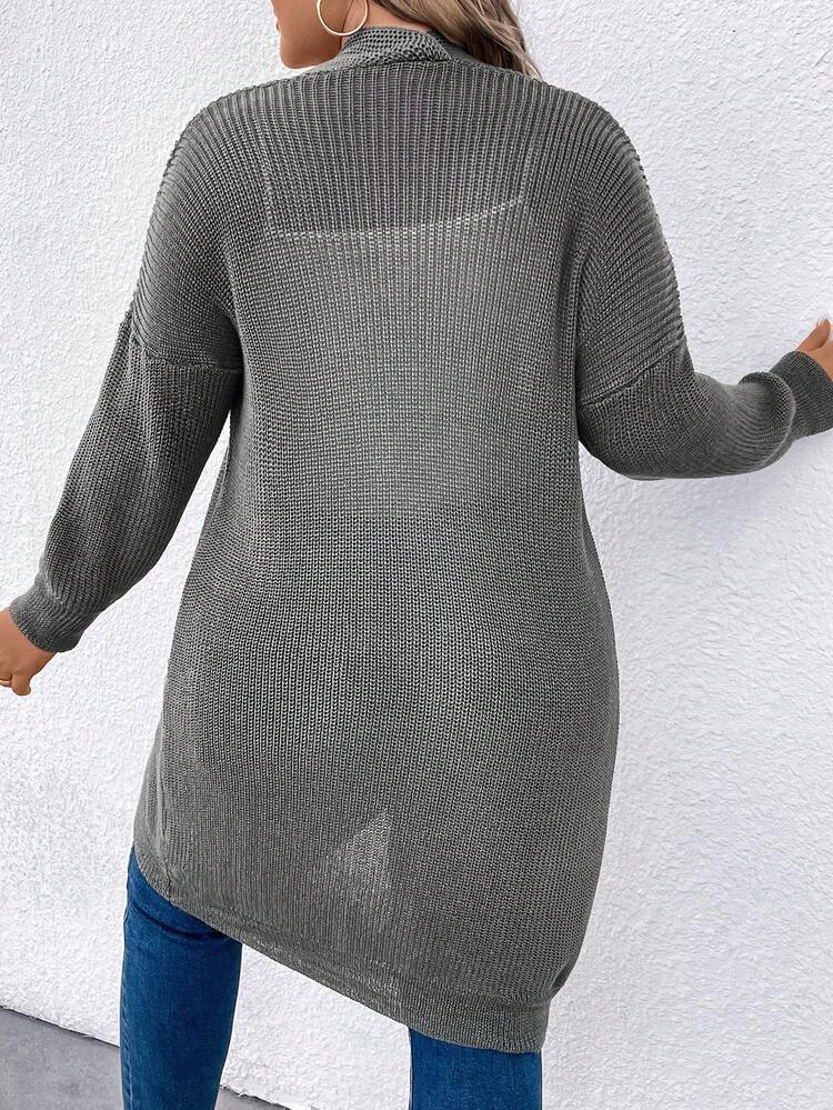 Plus Size Drop Shoulder Cardigan
