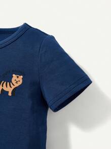 SHEIN 男嬰3入組條紋圖案&老虎印花T恤 - 彩色 - 查看 12