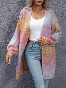 SHEIN Essnce Áo Cardigan trễ vai Ombre - Nhiều màu - Xem 1