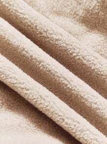 Cozy Pixies 男嬰字母刺繡半拉鏈絨毛衛衣和褲子 - 卡其色 - 查看 8