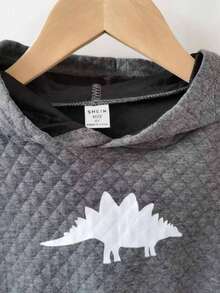 SHEIN Kapuzenpullover, gefütterte Weste und Jogginghose mit Dinosaurier-Print für Kleine Jungen - Verschiedenfarbig - Übersicht 3