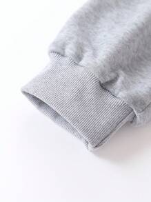 SHEIN Tween Boy Casual Letter Printed Knitted Sweatpants, Thermal Lined, Autumn/Winter