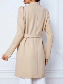 SHEIN Tall 西裝領泡泡袖腰帶外套