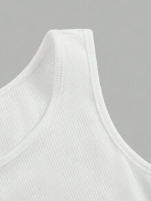 BUTTERFLY 標語卡通貓圖案背心 - 白色 - 查看 3