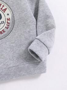 Young Boy Letter Graphic Hoodie