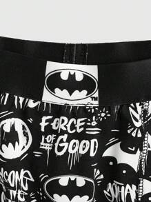 Batman X ROMWE Cartoon Graphic PJ Set, School - Multicolor - View 5