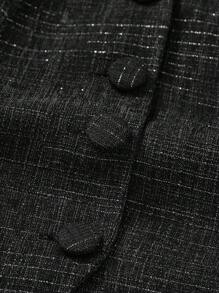 GENKIRA Chất rắn Nút phía trước Cami ngọn - màu đen - Xem 3