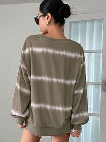 DAZY Tie Dye Drop Shoulder Sweatshirt - Green - View 2