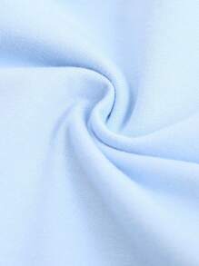 SHEIN EZwear Quần đùi nữ Dây kéo Lá thư Giải trí - Màu xanh nhạt - Xem 4