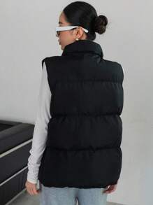 DAZY 女士加厚棉背心秋冬外套 - 黑色 - 查看 2
