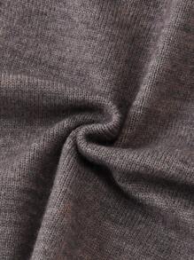 SHEIN Cô Gái Trẻ Thêu hoa Tay Raglan Áo len Mở - màu nâu - Xem 8