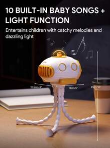 JMMO 便携风扇，潜水艇风扇，一款有趣的桌面小风扇，可手持、站立、悬挂或摇晃，3档风速，网罩防止夹手 - 白色 - 查看 4