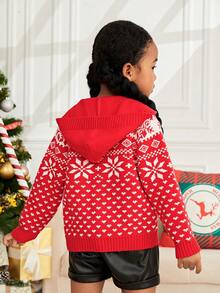 SHEIN 女小童1入組雪花圖案前紐扣開襟衫 - 彩色 - 查看 2