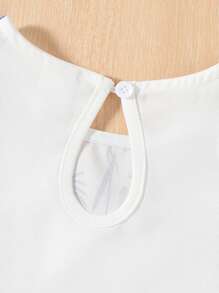 SHEIN Young Girl Floral Print Ruffle Trim Top & Paperbag Waist Belted Pants - Multicolor - View 6