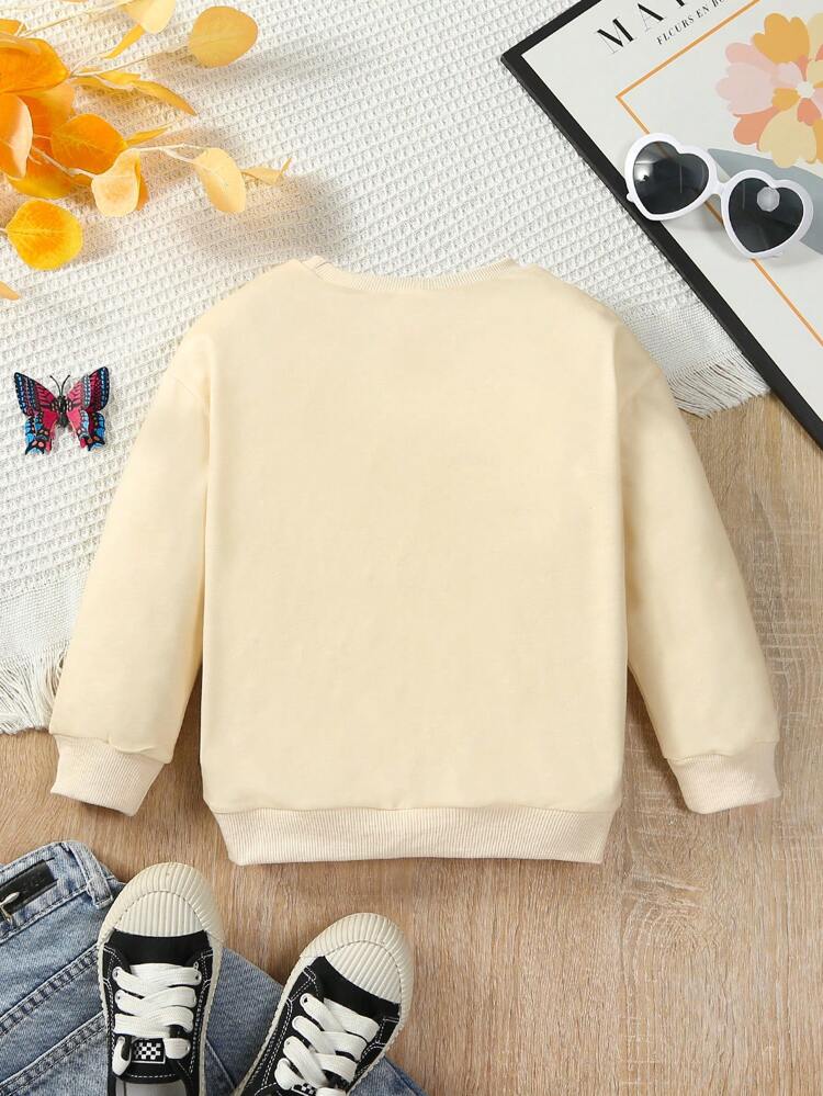 Young Girl Sun & Letter Graphic Sweatshirt