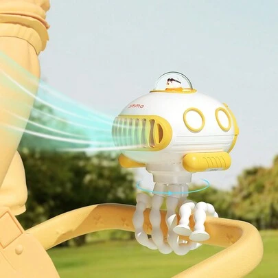 JMMO 便携风扇，潜水艇风扇，一款有趣的桌面小风扇，可手持、站立、悬挂或摇晃，3档风速，网罩防止夹手