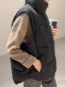 DAZY Solid Zip Up Vest Winter Thick Coat ,Winter Women Clothes,Winter Coat Women Jacket - Black - View 4