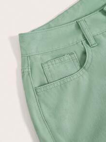 SHEIN MOD 牛仔喇叭褲 - 薄荷綠 - 查看 3