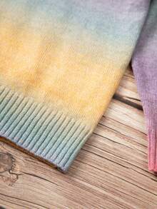 SHEIN 女小童漸層荷葉邊套頭毛衣 - 彩色 - 查看 6