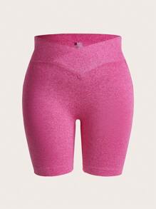 SHEIN Velisys 大碼2入組寬腰帶交叉腰騎行褲 - 彩色 - 查看 4