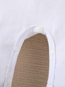 SHEIN 女嬰格紋印花荷葉邊包腳睡衣套裝 - 白色 - 查看 5
