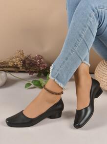 Thanh lịch Của phụ nữ Giày cao gót Giày nữ Baotou - màu đen - Xem 6