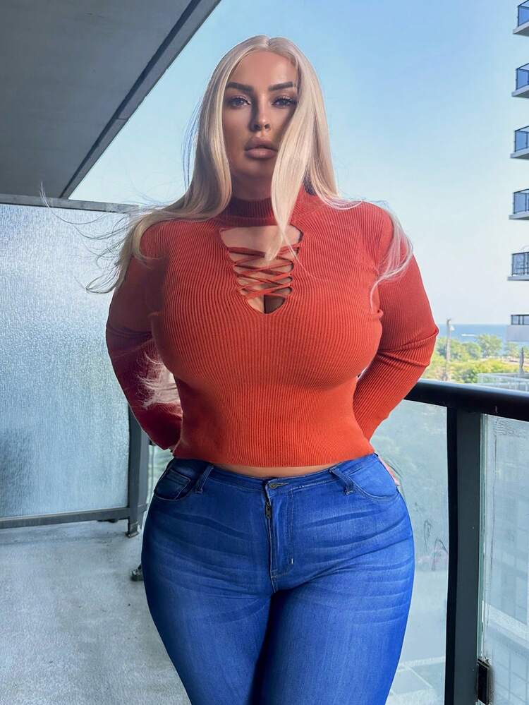 Plus Cut Out Front Sweater