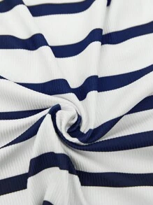 BizChic Striped Print Tank Top - Blue - View 5