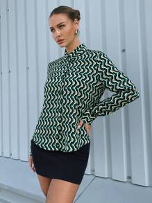 Maija 滿版印花前紐扣襯衫