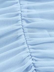 SHEIN MOD Solid Ruched Cami Bodycon Dress - Baby Blue - View 4
