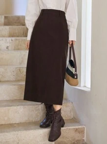DAZY Túi nghiêng Tách rời Váy - Cà phê nâu - Xem 5