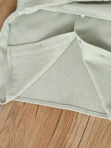 Chàng trai trẻ Chất rắn Nút phía trước Áo sơ mi & Quần Without Tee - màu xanh lá - Xem 7