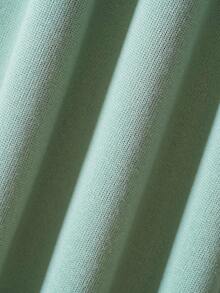 SHEIN EZwear Plus Letter and Leopard Print Thermal Lined Sweatshirt - Mint Green - View 5