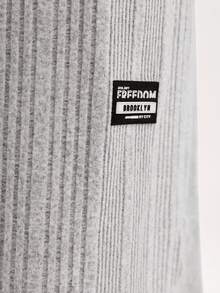 Mulvari 大碼字母圖案落肩袖洋裝 - 灰色 - 查看 5