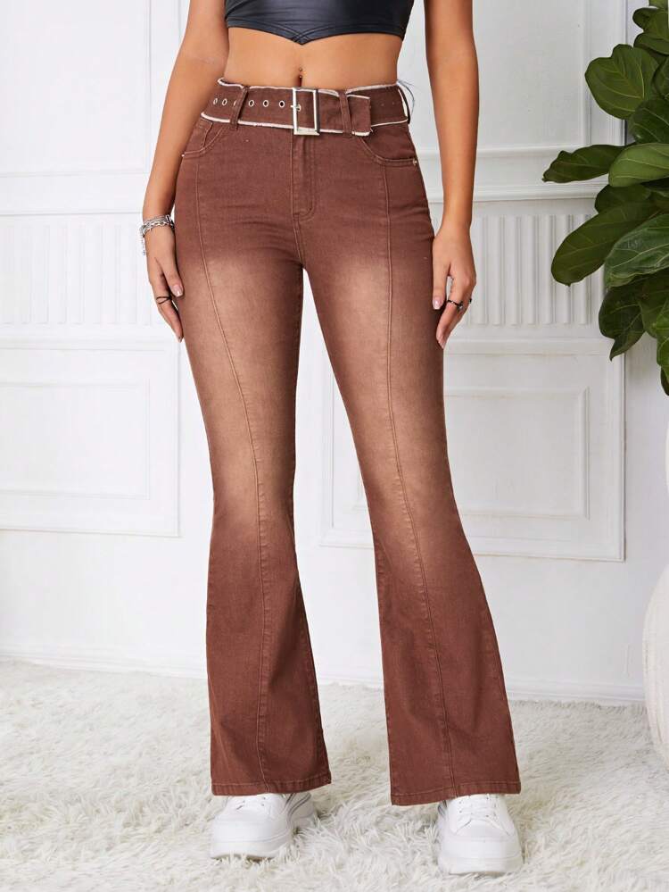 Flare Leg Jeans Without Belt