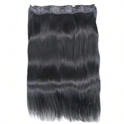 1pc Straight Natural Black Virgin Human Hair Top Hairpiece Clip-In Hair Extension Weft Hair Extension Clip Ins Hair Extensions