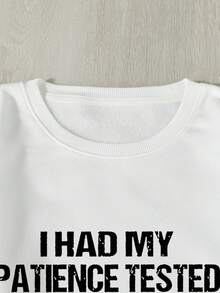 SHEIN EZwear 標語和卡通圖案運動衫 - 白色 - 查看 4