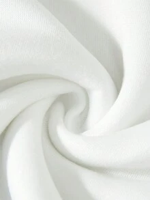 SHEIN EZwear 標語和卡通圖案運動衫 - 白色 - 查看 3