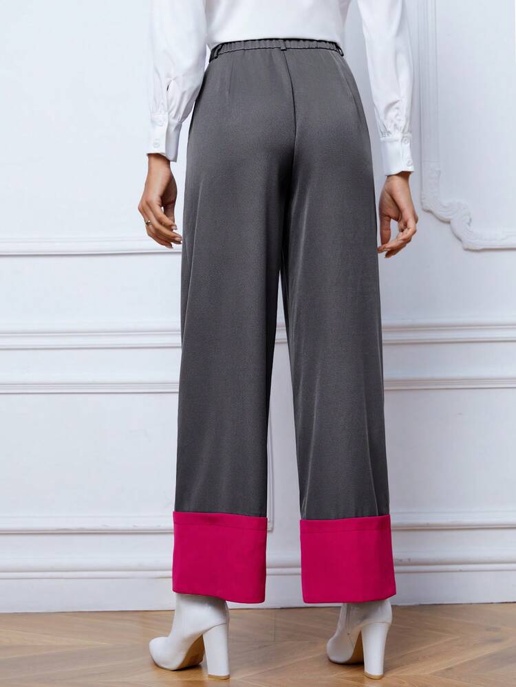 Two Tone Wide Leg Pants