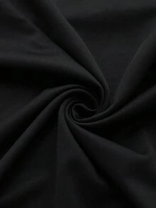 BizChic Plus Contrast Dobby Mesh Bodycon Dress Without Belt - Black - View 6