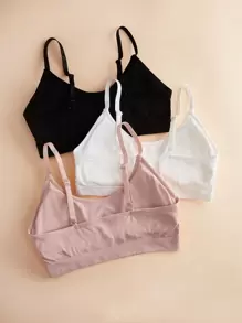 Shein Underwear&Sleepwear Basics 3 piezas bralette unicolor sin aros