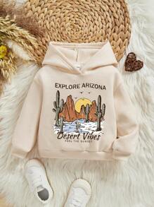 女婴仙人掌标语图案保暖连体衣 - 米色 - 查看 1