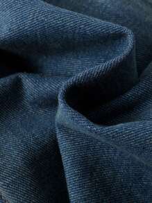 SHEIN Tween Boy Drawstring Waist Flap Pocket Cargo Jeans - Medium Wash - View 7