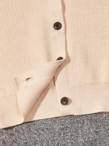 SHEIN Tween Girl Cold Shoulder Button Front Cardigan