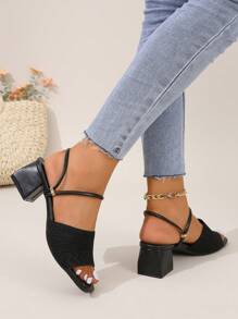 Women's High Heel Sandals - Black - View 2