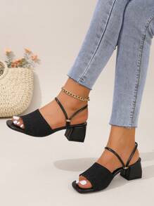 Women's High Heel Sandals - Black - View 4